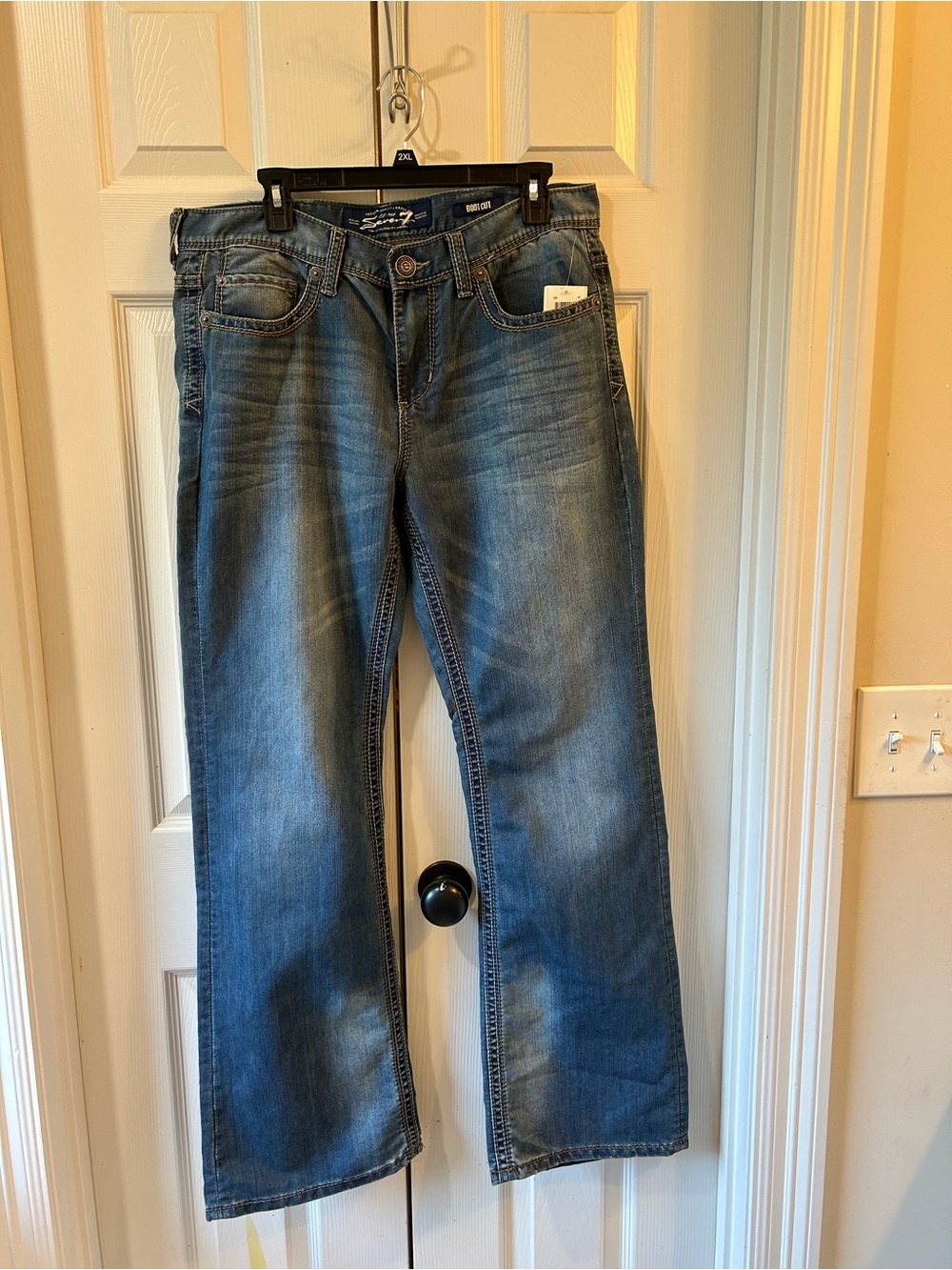 Seven7 Women's Blue Boot-Cut Jeans